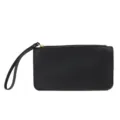 Una pochette da polso minimalista in pelle PU nera per cosmetici e per smartphone - 20.5*1.5*11.5cm / Nero