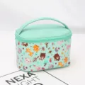 Tragbare minzgrüne PU Leder Kosmetiktasche große Kapazität wasserdichter Kulturbeutel - 20*12,5*12,5 cm / Hellgrün