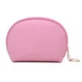Pink semi-circular waterproof shell-shaped cosmetic bag with rose gold zipper detail - 17*6*12cm / Deep Pink