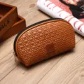 Grote bruine geweven cosmetische tas voor huidverzorging en make-up - 20x6x11.5cm / Bruin