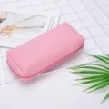 Minimalistische rosa PU-Leder-Aufbewahrungstasche für Kosmetik und Schreibwaren mit Narbenleder - Rosa