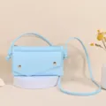 Lichtblauwe kunstlederen crossbodytas voor kinderen en dames, telefoontas - 19x3x12.3cm / Hemelsblauw