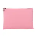 Minimalistische roze PU waterdichte cosmetische tas met Saffiano-leer textuur - Roze