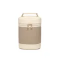 Borsa da viaggio intrecciata di grande capacità con manico in beige e tortora - Versione Grande / Beige Giuntatura Albicocca