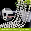 High-quality 14mm white imitation pearl bead chain for elegant wedding decor and DIY jewelry crafts - 14mm Pearl Chain (500g Pack) / Off White