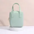 Tragbare wasserdichte mintgrüne PU-Leder Kosmetiktasche für Reisen mit Tragegriffen - Handheld-Stil (9098) / Mintgrün
