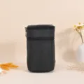 Minimalistische zwarte cilindrische crossbodytas van PU-leer voor dames, chique - Zwart