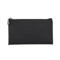 Elegante minimalistische zwarte PU-lederen cosmetische tas met Saffiano-textuur - 19x1x11.5cm / Zwart