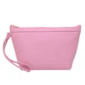 Roze PU lederen cosmetische tas draagbare make up etui met rits voor reizen organizer - Felroze