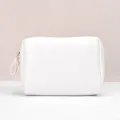Tragbare weiße PU-Leder-Make-up-Tasche, wasserdicht für Reise und Toilettenartikel - Rechteckiger Stil (1000) / Weiß