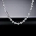 Elegant silver floral choker necklace featuring sparkling cubic zirconia for bridal wear - Flower Necklace (N21100759)