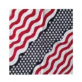 Pañuelo bandana cuadrado de 100 % algodón con bandera americana para estilo hip hop - 55x55cm / Estrellas y Rayas Onduladas