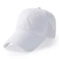 Gorra de béisbol de malla transpirable blanca con ala ancha para protección solar de verano - Circunferencia cabeza aprox. 56-59cm / Blanco