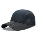 Leichte, atmungsaktive marineblaue und graue Mesh-Baseballkappe für Outdoor-Sport - Verstellbar (Passend für 56-59cm Kopfumfang) / Dunkelblau