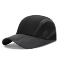 Schwarze, leichte, atmungsaktive Mesh-Baseballkappe mit schnelltrocknendem Sonnenschutz - Verstellbar (Passend für 56-59cm Kopfumfang) / Schwarz