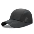 Hochwertige schwarze atmungsaktive Mesh-Baseballkappe für schnellen Sonnenschutz - Verstellbar (Passend für 56-59cm Kopfumfang) / Dunkelgrau