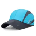 Atmungsaktive hellblaue Mesh-Baseballkappe für Outdoor-Sport und Sonnenschutz - Verstellbar (Passend für 56-59cm Kopfumfang) / Seeblau