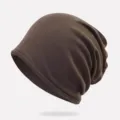 Cappello classico marrone morbido con design a doppio strato ideale per uomo e donna - Senza Fodera (Elastico) / Marrone scuro