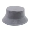 Cappello alla pescatora grigio minimalista in cotone con protezione solare per tutti - Grigio chiaro