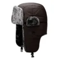 Warme Winter-Trappermütze für Herren und Damen in Dunkelbraun mit weichem Kunstfellfutter - Einheitsgröße / Kaffeebraun
