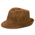Sombrero fedora de paja tejida hueca y transpirable en color marrón para playa - Talla Única (56-58cm) / Rayado / Caqui