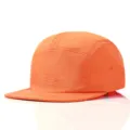 Vibrant orange 5-panel flat brim quick-dry baseball cap, perfect for summer outdoor sun protection - Fits 56-60cm / Orange