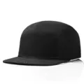 Lightweight black 5-panel flat brim baseball cap designed for outdoor sun protection. - Fits 56-60cm / Black