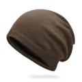 Gorro de punto marrón cómodo para hombre y mujer, prenda cálida para el otoño y el invierno - Talla Única Elástica 56-60cm / Café