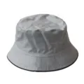 Cappello a secchiello in cotone double-face grigio chiaro per protezione solare all'aperto - grigio-argento