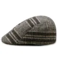 Coppola classica in lana a scacchi marroni e grigi per uomo e donna, stile vintage - Taglia Unica per 56-58cm / Nuovo Quadri Caffè Beige