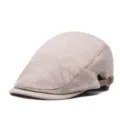Clásica gorra plana retro beige para hombre y mujer con hebilla lateral ajustable de metal - 56-59cm (Ajustable) / Caqui (Ajustable Lateral)