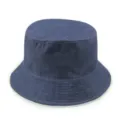Classico cappello a secchiello in cotone blu scuro texture denim reversibile per il sole - Blu jeans