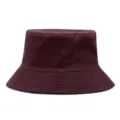 Cappello a secchiello reversibile in cotone bordeaux per uomo e donna - viola-rosso