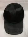 Classic black satin baseball cap featuring a smooth finish and reinforced curved brim - Soft Top Black