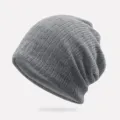 Berretto grigio in maglia acrilica, stile hip-hop versatile per uomo e donna moderno. - Taglia Unica(56-61cm) / Grigio chiaro