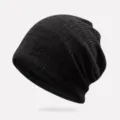 Berretto classico in maglia nera morbida con fodera interna per uomo e donna - Taglia Unica(56-61cm) / Nero