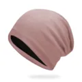 Berretto in maglia morbido color rosa antico, cappello caldo per autunno e inverno - Taglia Unica Elastica 56-60cm / Rosa chiaro