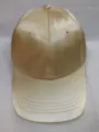 Elegant champagne gold satin baseball cap with breathable finish for sun protection. - Soft Top Khaki