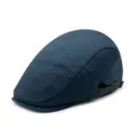 Gorra plana clásica de color azul marino estilo vintage con hebilla lateral ajustable - 56-59cm (Ajustable) / Azul Tinta (Ajustable Lateral)