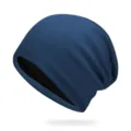 Morbido berretto beanie blu navy con fodera interna nera per uomo e donna, stile casual - Taglia Unica Elastica 56-60cm / Blu zaffiro