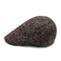 Klassische strukturierte braune Schiebermütze aus Wolle für Damen und Herren, Herbst Winter - Einheitsgröße für 56-58cm / Kaffee Meliert