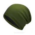 Berretto slouchy in maglia verde militare per uomo e donna con fodera interna nera - Taglia Unica Elastica 56-60cm / Verde oliva