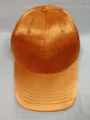 Bright orange satin baseball cap featuring a glossy silk finish and breathable top vents - Soft Top Golden Yellow