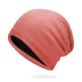 Berretto in maglia rosa corallo con fodera nera per uomo e donna autunno inverno - Taglia Unica Elastica 56-60cm / Rosa Arancio