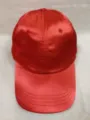 Premium glossy red satin baseball cap with reinforced stitching and breathable vents - Soft Top Rust Red