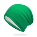 Elegante berretto in maglia verde brillante con fodera bianca per uomo e donna - Taglia Unica Elastica 56-60cm / Blu lago