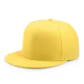 Gorra de béisbol hip-hop de visera plana amarillo brillante para niños snapback - 50-54cm / Amarillo