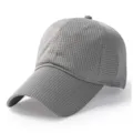 Gorra de béisbol de malla gris claro transpirable con visera extra ancha para protegerse - Circunferencia cabeza aprox. 56-59cm / Gris claro