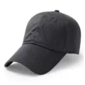 Gorra de béisbol de malla gris oscuro transpirable con ala ancha para el verano - Circunferencia cabeza aprox. 56-59cm / Gris oscuro