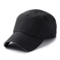 Berretto da corsa nero a 5 pannelli traspirante con fori di ventilazione laser sport - 56-59cm (Taglia Normale) / Design B (Perforazione Laser) / Nero